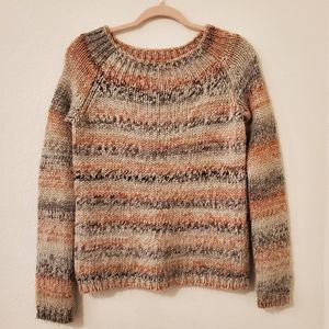 The Limited Striped Brown, Orange, Tan, Sweater